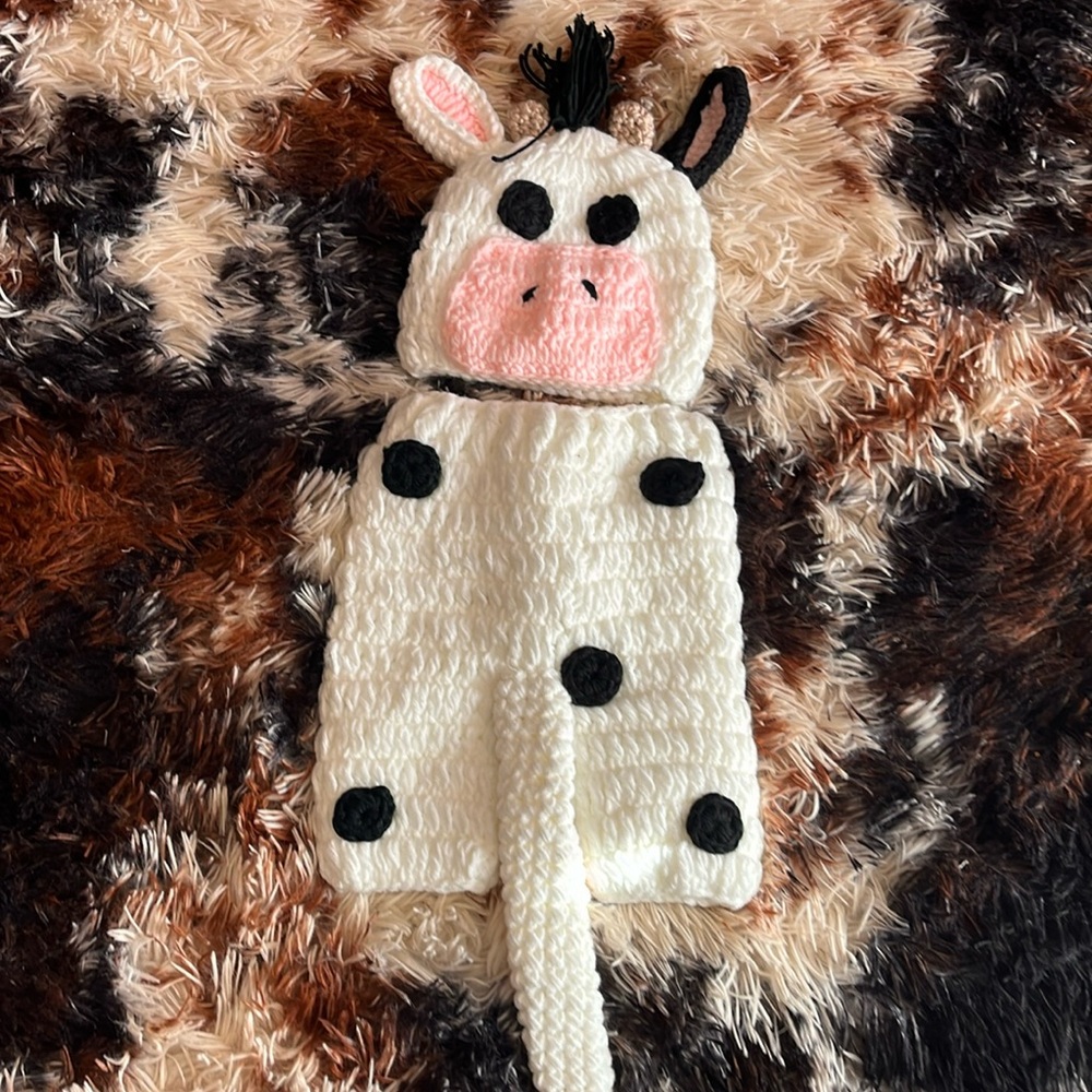 Crochet cow baby Halloween costume